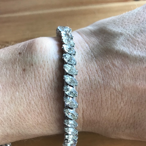 Jewelry - Vintage Silver Marquise Shape CZ Tennis Bracelet.